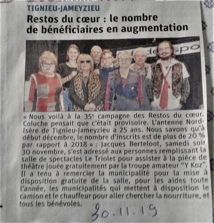 L'article du Dauphiné concernant la soirée